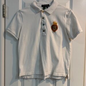 Lauren Ralph Lauren Cream Polo Shirt with Embroidered Crest